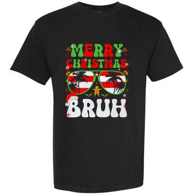 Merry Christmas Bruh Xmas Santa Claus Snow Groovys Boy Garment-Dyed Heavyweight T-Shirt