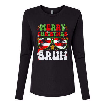 Merry Christmas Bruh Xmas Santa Claus Snow Groovys Boy Womens Cotton Relaxed Long Sleeve T-Shirt