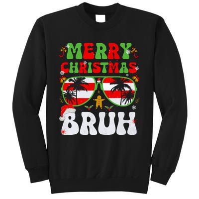 Merry Christmas Bruh Xmas Santa Claus Snow Groovys Boy Sweatshirt