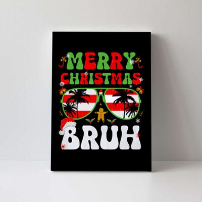 Merry Christmas Bruh Xmas Santa Claus Snow Groovys Boy Canvas