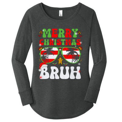 Merry Christmas Bruh Xmas Santa Claus Snow Groovys Boy Women's Perfect Tri Tunic Long Sleeve Shirt