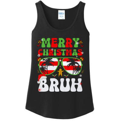 Merry Christmas Bruh Xmas Santa Claus Snow Groovys Boy Ladies Essential Tank