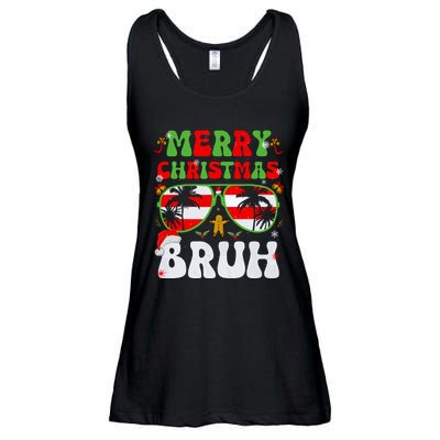 Merry Christmas Bruh Xmas Santa Claus Snow Groovys Boy Ladies Essential Flowy Tank