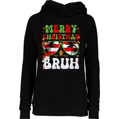 Merry Christmas Bruh Xmas Santa Claus Snow Groovys Boy Womens Funnel Neck Pullover Hood