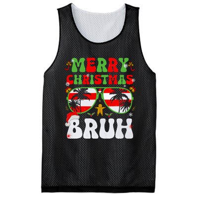 Merry Christmas Bruh Xmas Santa Claus Snow Groovys Boy Mesh Reversible Basketball Jersey Tank