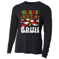 Merry Christmas Bruh Xmas Santa Claus Snow Groovys Boy Cooling Performance Long Sleeve Crew