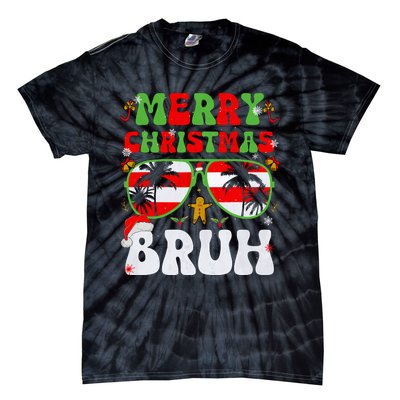 Merry Christmas Bruh Xmas Santa Claus Snow Groovys Boy Tie-Dye T-Shirt