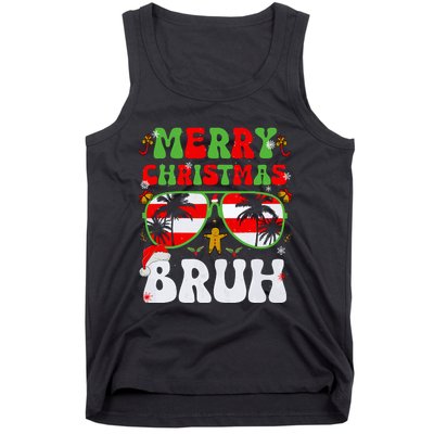 Merry Christmas Bruh Xmas Santa Claus Snow Groovys Boy Tank Top