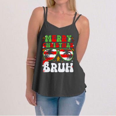 Merry Christmas Bruh Xmas Santa Claus Snow Groovys Boy Women's Strappy Tank