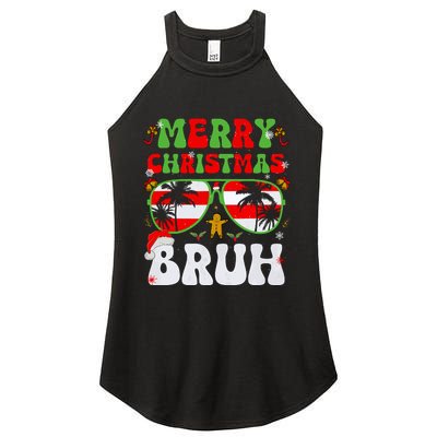 Merry Christmas Bruh Xmas Santa Claus Snow Groovys Boy Women's Perfect Tri Rocker Tank