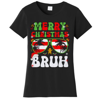 Merry Christmas Bruh Xmas Santa Claus Snow Groovys Boy Women's T-Shirt