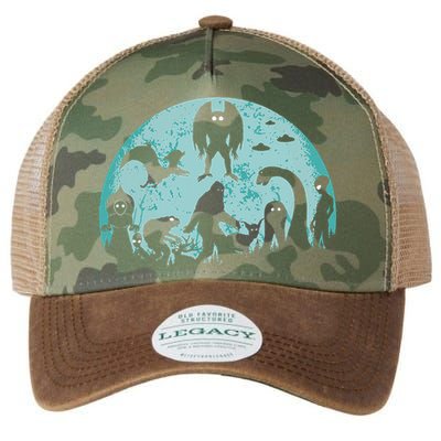 Mythical Creatures Bigfoot Loch Ness Monster Mothman Cryptid Legacy Tie Dye Trucker Hat