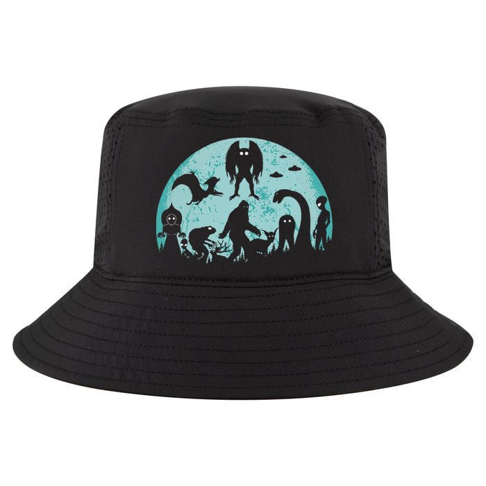 Mythical Creatures Bigfoot Loch Ness Monster Mothman Cryptid Cool Comfort Performance Bucket Hat