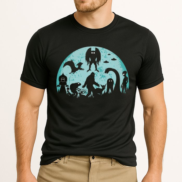 Mythical Creatures Bigfoot Loch Ness Monster Mothman Cryptid Cooling Performance Crew T-Shirt