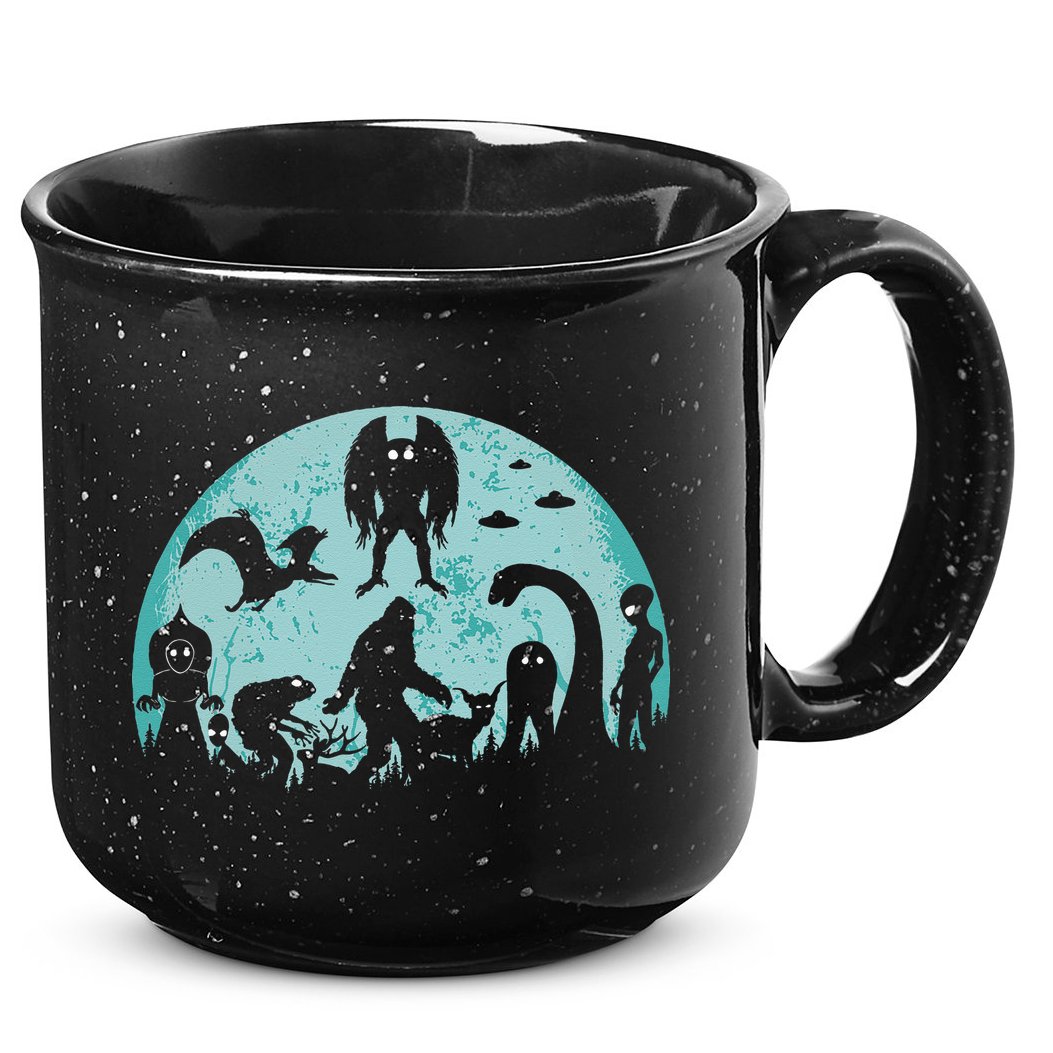 Mythical Creatures Bigfoot Loch Ness Monster Mothman Cryptid 15oz Campfire Ceramic Mug