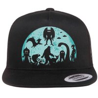 Mythical Creatures Bigfoot Loch Ness Monster Mothman Cryptid Flatbill Hat
