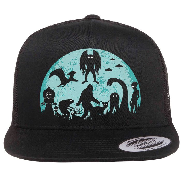 Mythical Creatures Bigfoot Loch Ness Monster Mothman Cryptid Flatbill Hat