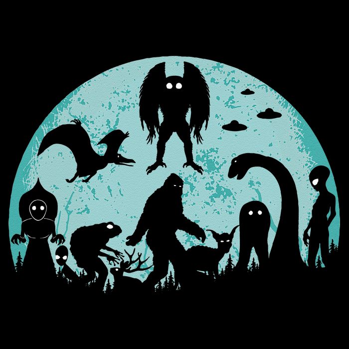 Mythical Creatures Bigfoot Loch Ness Monster Mothman Cryptid Flatbill Hat