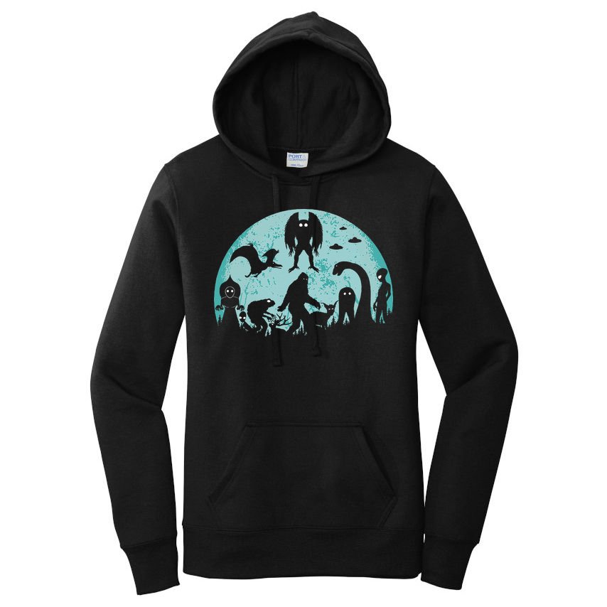 Mythical Creatures Bigfoot Loch Ness Monster Mothman Cryptid Women's Pullover Hoodie
