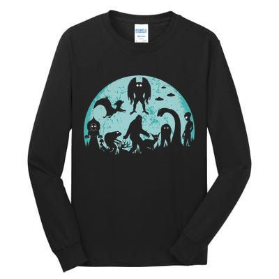 Mythical Creatures Bigfoot Loch Ness Monster Mothman Cryptid Tall Long Sleeve T-Shirt