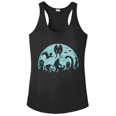 Mythical Creatures Bigfoot Loch Ness Monster Mothman Cryptid Ladies PosiCharge Competitor Racerback Tank