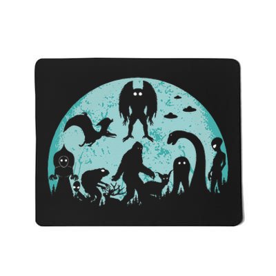 Mythical Creatures Bigfoot Loch Ness Monster Mothman Cryptid Mousepad