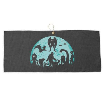 Mythical Creatures Bigfoot Loch Ness Monster Mothman Cryptid Large Microfiber Waffle Golf Towel