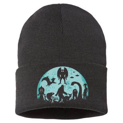 Mythical Creatures Bigfoot Loch Ness Monster Mothman Cryptid Sustainable Knit Beanie