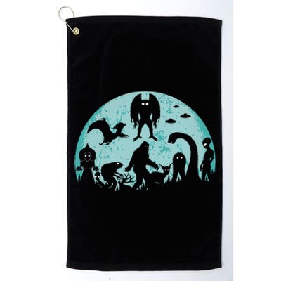 Mythical Creatures Bigfoot Loch Ness Monster Mothman Cryptid Platinum Collection Golf Towel