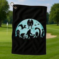 Mythical Creatures Bigfoot Loch Ness Monster Mothman Cryptid Golf Towel