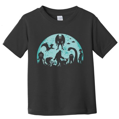Mythical Creatures Bigfoot Loch Ness Monster Mothman Cryptid Toddler T-Shirt