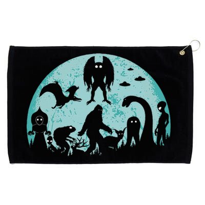 Mythical Creatures Bigfoot Loch Ness Monster Mothman Cryptid Grommeted Golf Towel