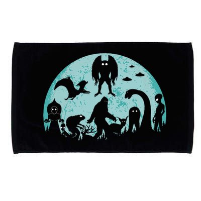 Mythical Creatures Bigfoot Loch Ness Monster Mothman Cryptid Microfiber Hand Towel