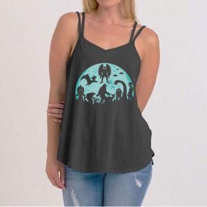 Mythical Creatures Bigfoot Loch Ness Monster Mothman Cryptid Women's Strappy Tank