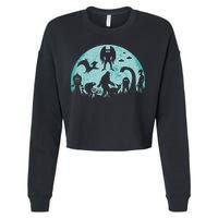 Mythical Creatures Bigfoot Loch Ness Monster Mothman Cryptid Cropped Pullover Crew