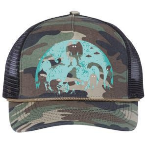 Mythical Creatures Bigfoot Loch Ness Monster Mothman Cryptid Retro Rope Trucker Hat Cap