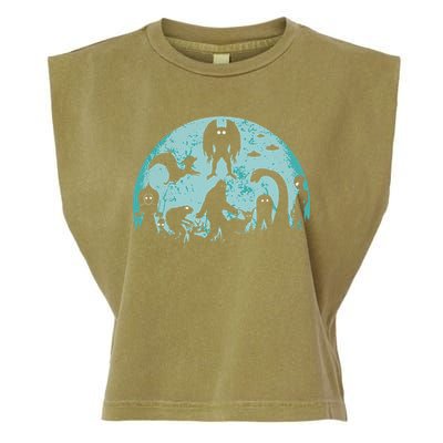 Mythical Creatures Bigfoot Loch Ness Monster Mothman Cryptid Garment-Dyed Women's Muscle Tee