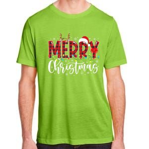 Merry Christmas Buffalo Plaid Red Santa Family Matching Xmas Adult ChromaSoft Performance T-Shirt