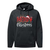 Merry Christmas Buffalo Plaid Red Santa Family Matching Xmas Performance Fleece Hoodie