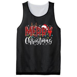 Merry Christmas Buffalo Plaid Red Santa Family Matching Xmas Mesh Reversible Basketball Jersey Tank