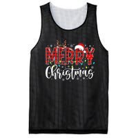 Merry Christmas Buffalo Plaid Red Santa Family Matching Xmas Mesh Reversible Basketball Jersey Tank