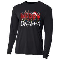 Merry Christmas Buffalo Plaid Red Santa Family Matching Xmas Cooling Performance Long Sleeve Crew