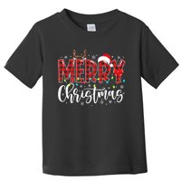 Merry Christmas Buffalo Plaid Red Santa Family Matching Xmas Toddler T-Shirt