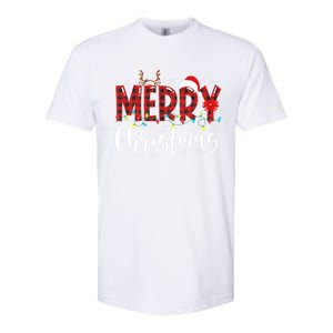 Merry Christmas Buffalo Plaid Red Santa Family Matching Xmas Softstyle CVC T-Shirt