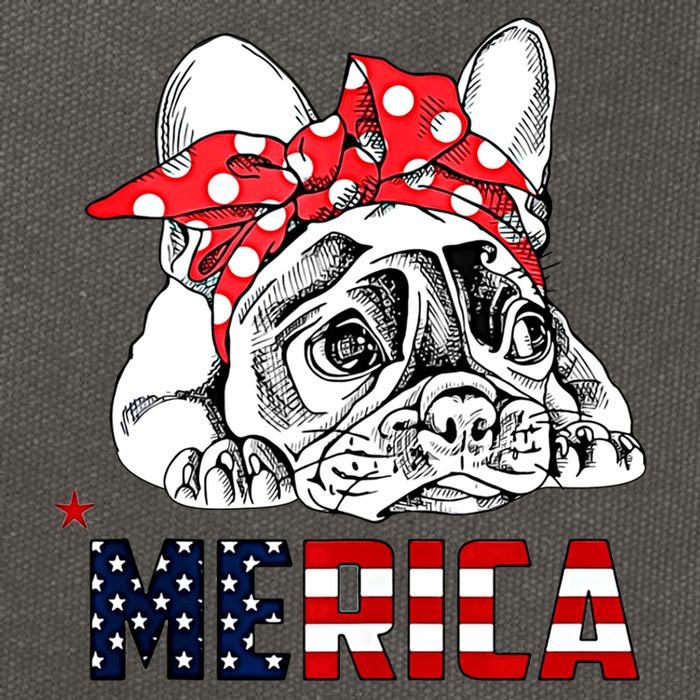 Merica Cute Bulldog 4th Of July Cotton Canvas Backpack