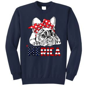 Merica Cute Bulldog 4th Of July Tall Sweatshirt