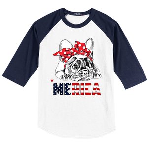 Merica Cute Bulldog 4th Of July Baseball Sleeve Shirt