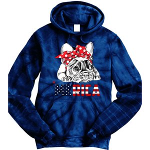 Merica Cute Bulldog 4th Of July Tie Dye Hoodie