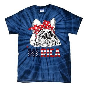 Merica Cute Bulldog 4th Of July Tie-Dye T-Shirt