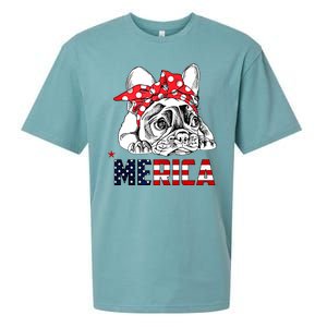 Merica Cute Bulldog 4th Of July Sueded Cloud Jersey T-Shirt